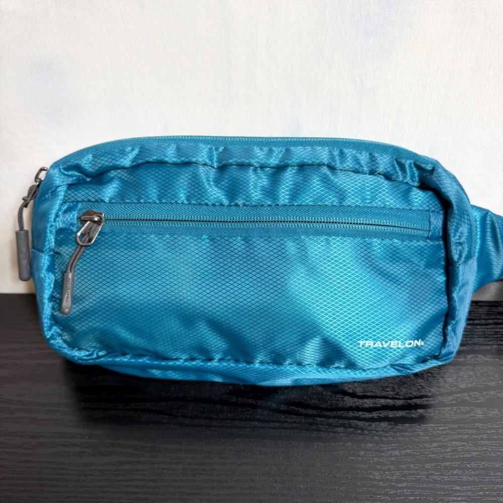 Travelon World Travel Essential RFID Convertible Sling/Waist Pack Blue Ripstop